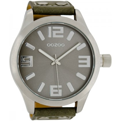 OOZOO Timepieces 51mm Green Leather Strap C1007